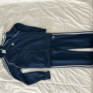 Adidas Navy Blue Tracksuit with White Stripes